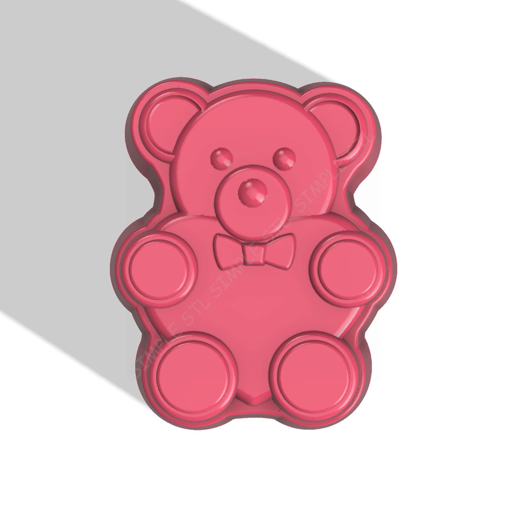 Teddy Bear STL FILE For Vacuum Forming And 3D Printing 0