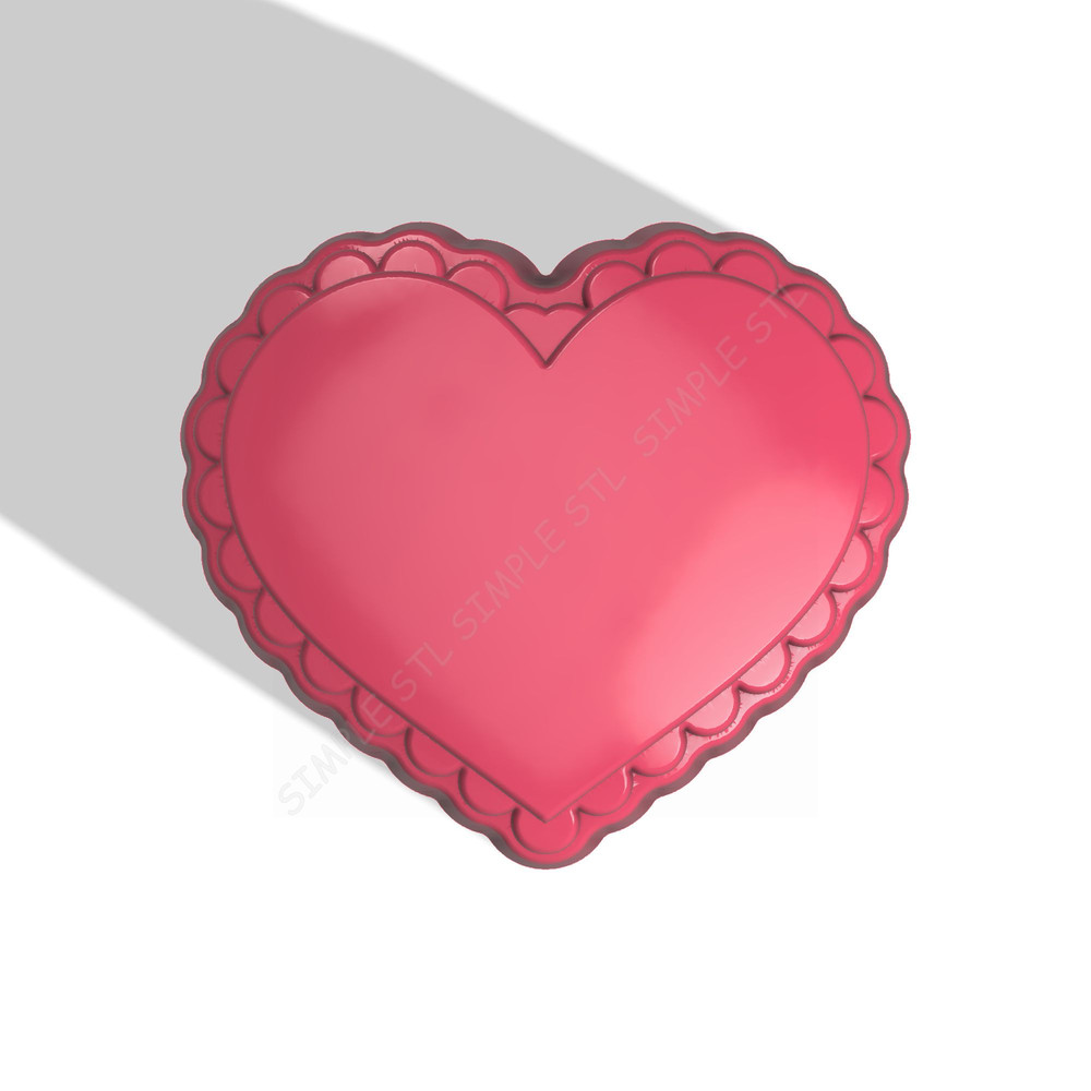 Wavy Heart STL FILE For Vacuum Forming And 3D Printing 0