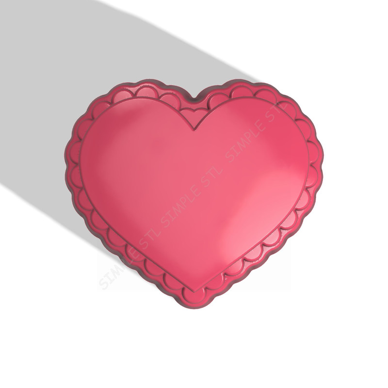 Wavy Heart STL FILE For Vacuum Forming And 3D Printing 0