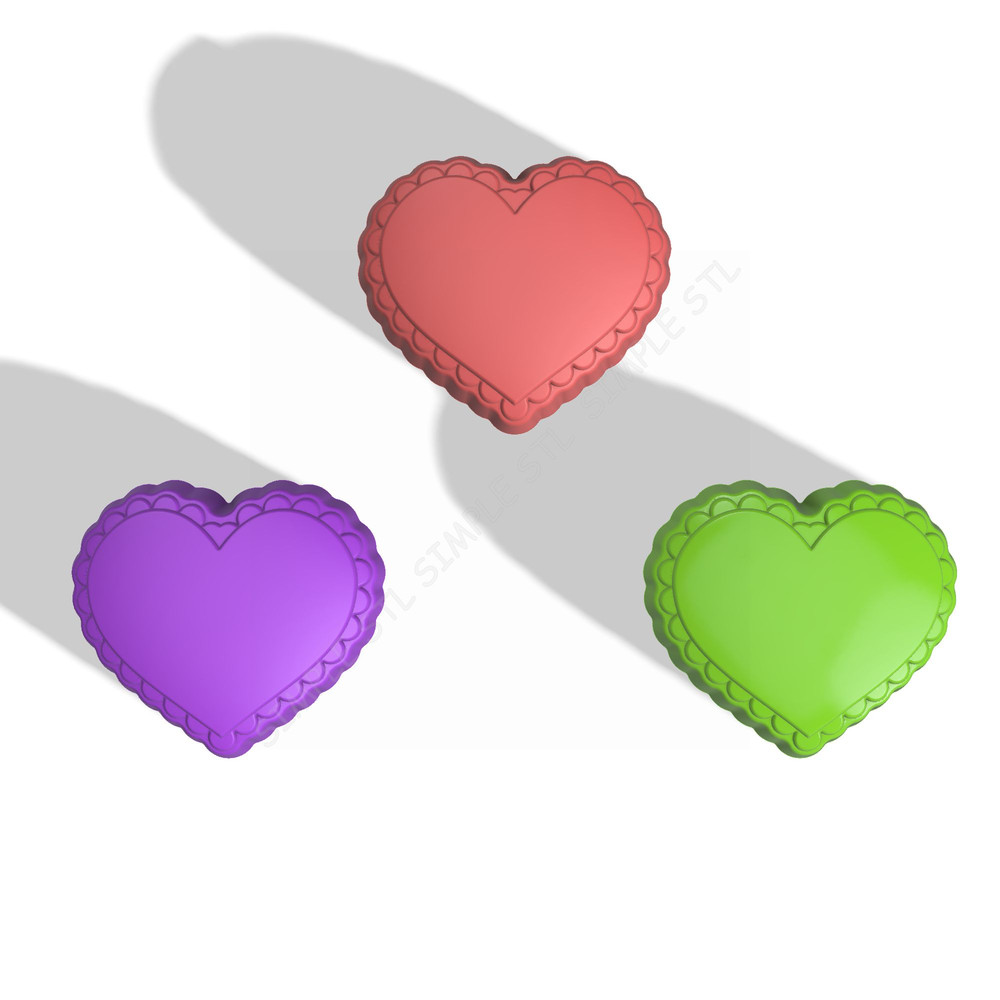 Wavy Heart STL FILE For Vacuum Forming And 3D Printing 2