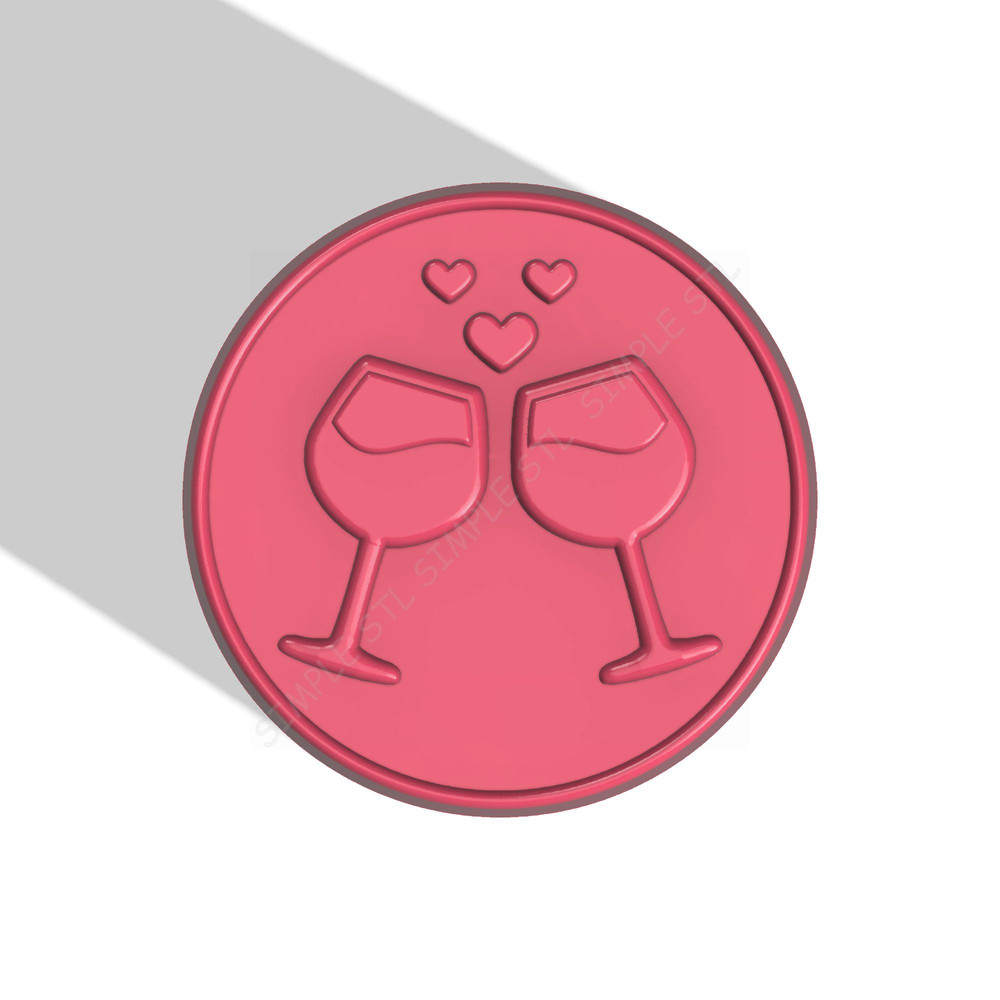 Wine Glasses With Hearts STL FILE For Vacuum Forming And 3D Printing 0