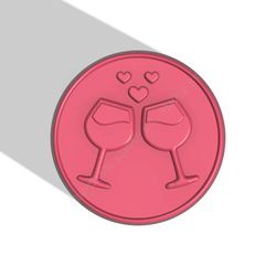 wine glasses with hearts stl file for vacuum forming and 3d printing