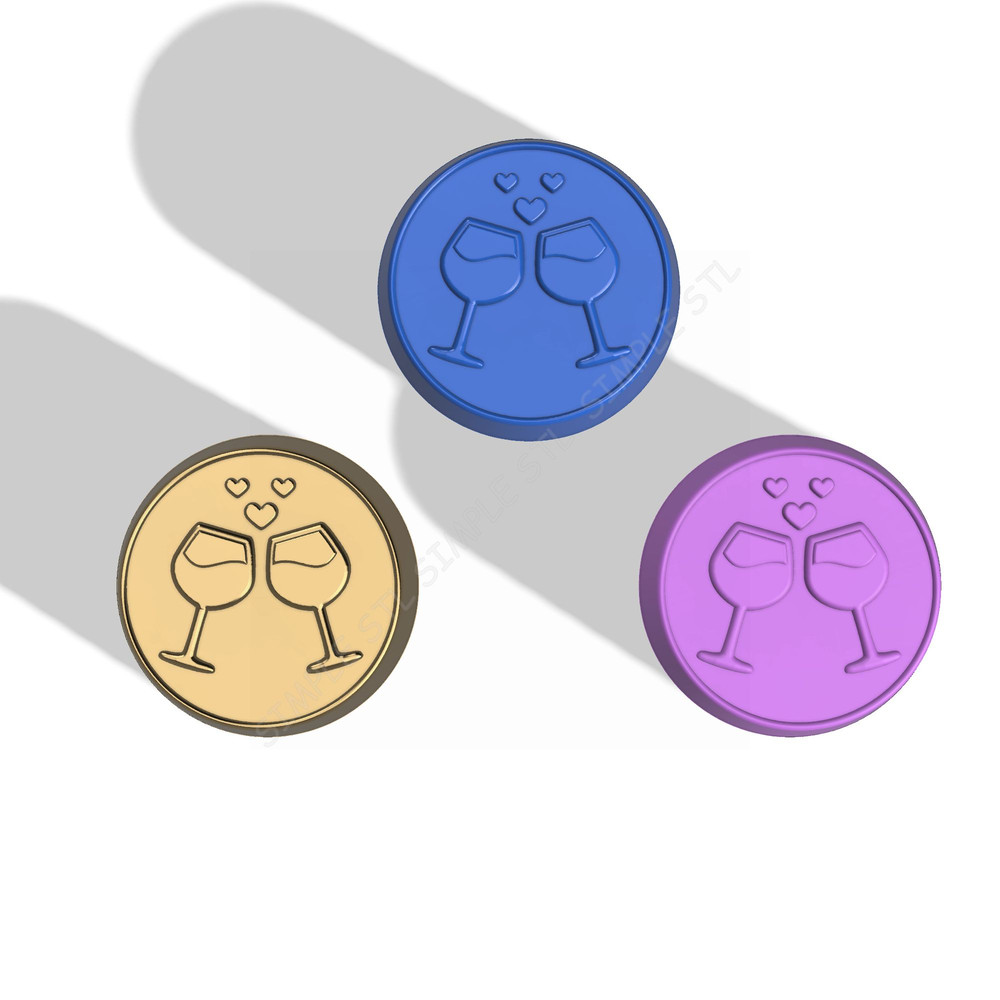 Wine Glasses With Hearts STL FILE For Vacuum Forming And 3D Printing 2
