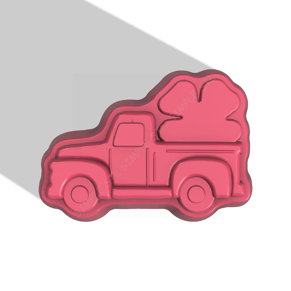 Old Truck With Clover STL FILE For Vacuum Forming And 3D Printing 0