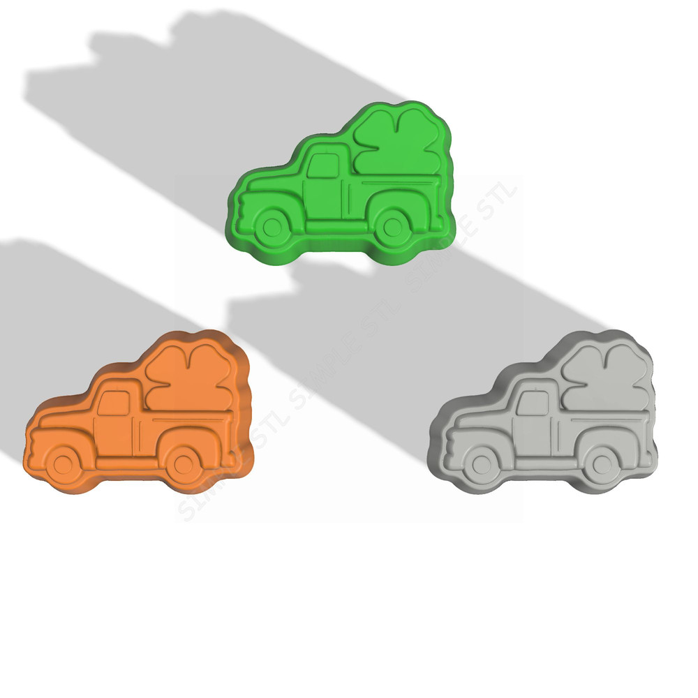 Old Truck With Clover STL FILE For Vacuum Forming And 3D Printing 2