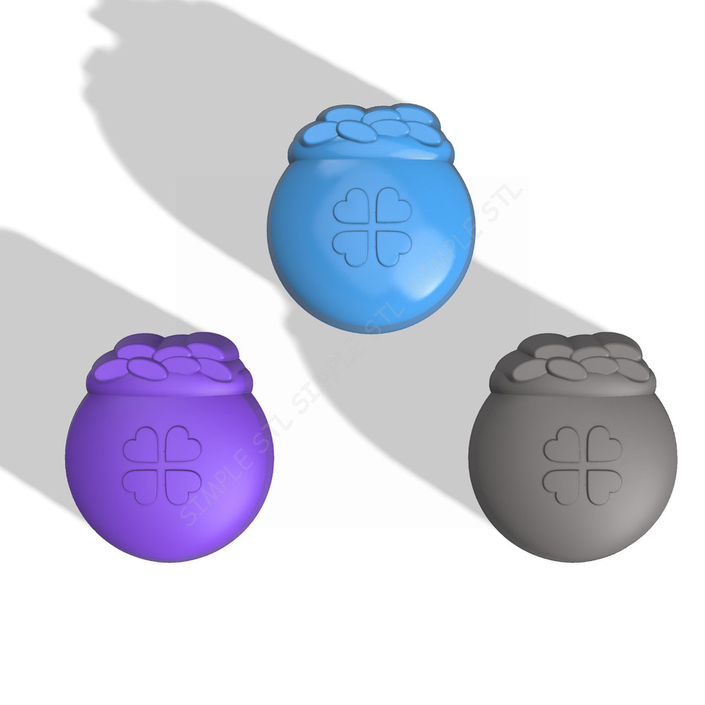 Pot Of Gold STL FILE For Vacuum Forming And 3D Printing 2