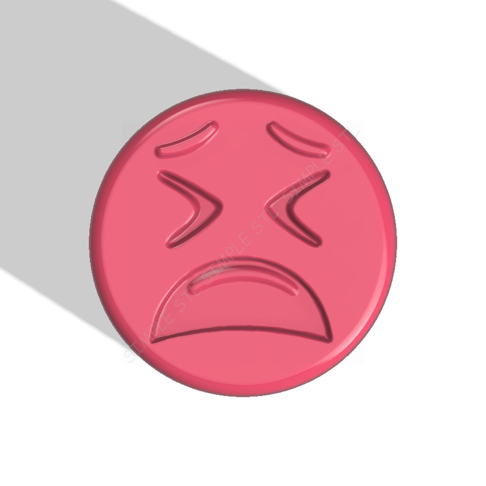 Emoji Exhausted Stl FILE For Vacuum Forming And 3D Printing 0