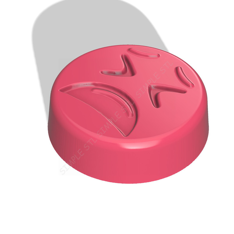 Emoji Exhausted Stl FILE For Vacuum Forming And 3D Printing 1