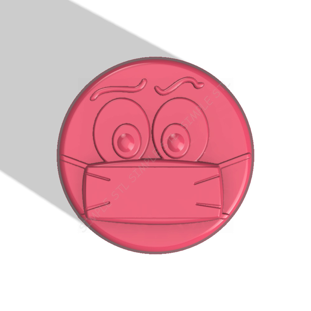 Medical Mask Emoji Stl FILE For Vacuum Forming And 3D Printing 0