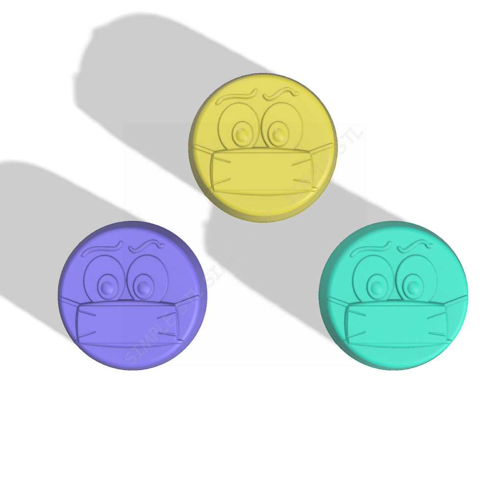 Medical Mask Emoji Stl FILE For Vacuum Forming And 3D Printing 2