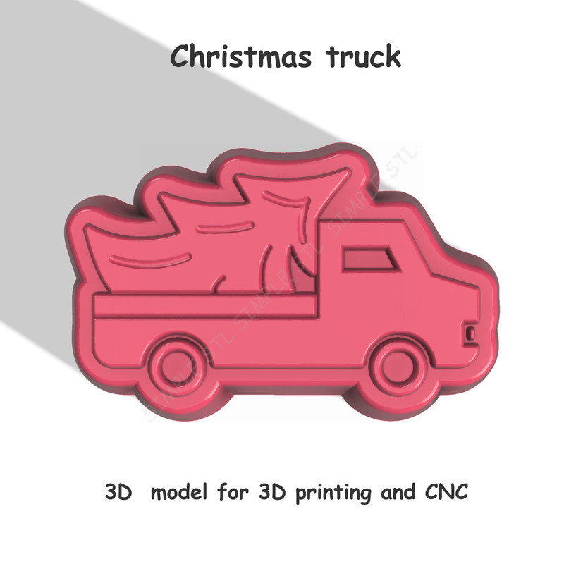 Christmas Truck Stl FILE For Vacuum Forming And 3D Printing 0
