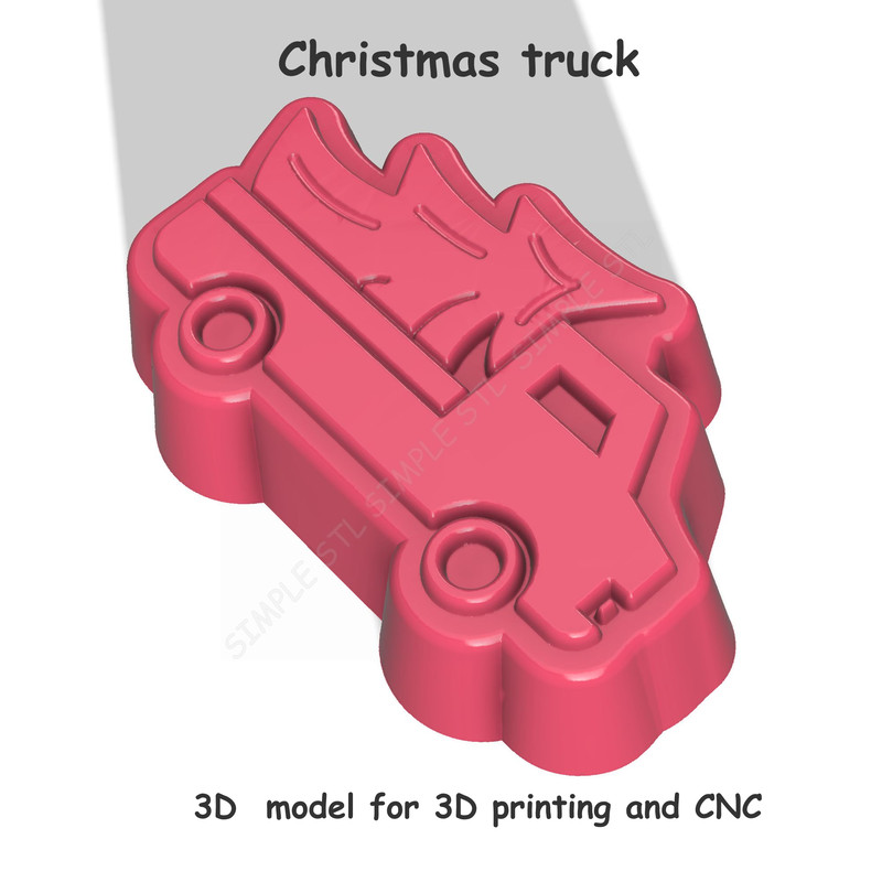 Christmas Truck Stl FILE For Vacuum Forming And 3D Printing 1