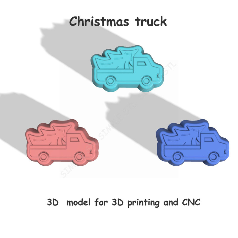 Christmas Truck Stl FILE For Vacuum Forming And 3D Printing 2