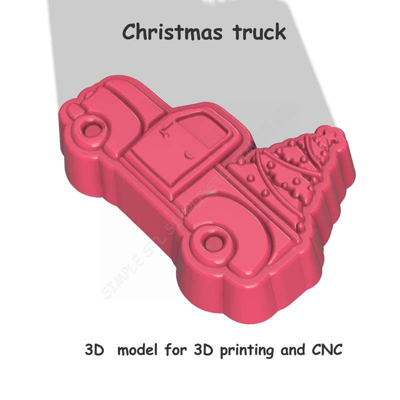 Christmas Truck Stl FILE For Vacuum Forming And 3D Printing 2 1