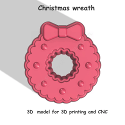 christmas wreath stl file for vacuum forming and 3d printing