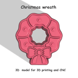 christmas wreath stl file for vacuum forming and 3d printing 2