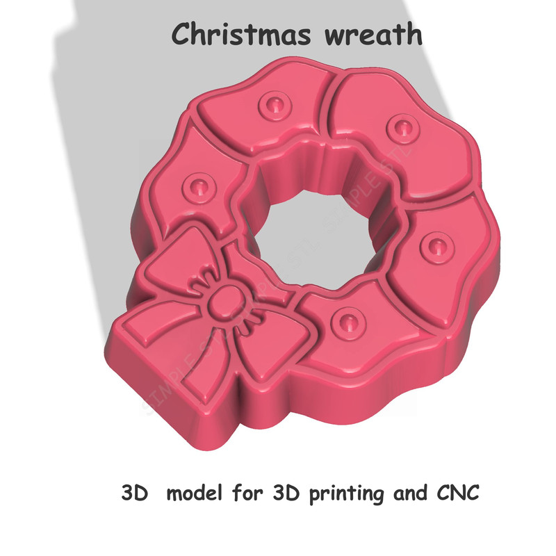 Christmas Wreath Stl FILE For Vacuum Forming And 3D Printing 2 4