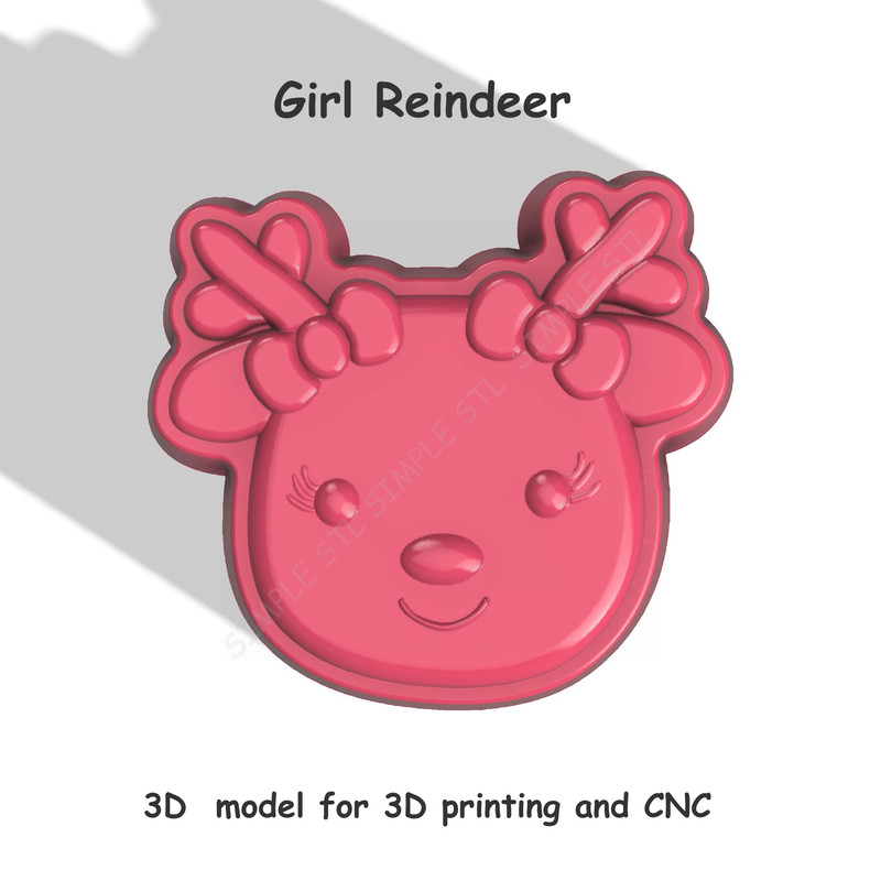 Girl Reindeer Stl FILE For Vacuum Forming And 3D Printing 0