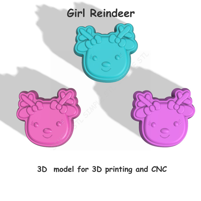 Girl Reindeer Stl FILE For Vacuum Forming And 3D Printing 2
