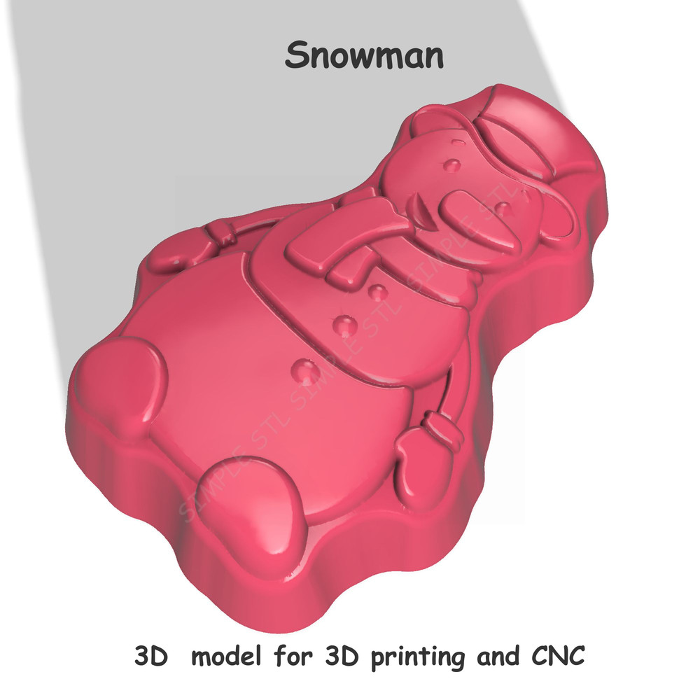 Snowman Stl File For Vacuum Forming And 3D Printing 4 1