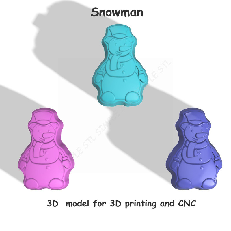 Snowman Stl File For Vacuum Forming And 3D Printing 4 2
