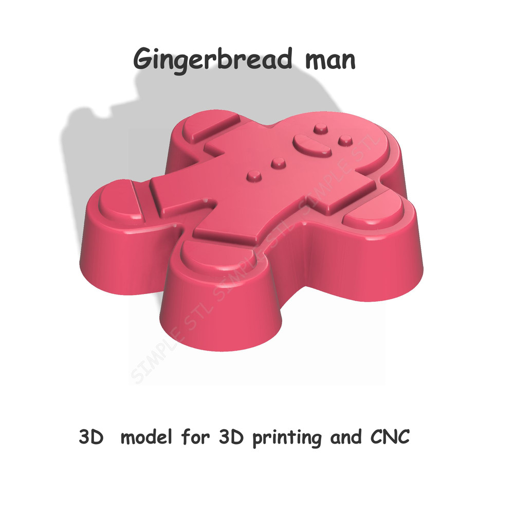 Gingerbread Man Stl FILE For Vacuum Forming And 3D Printing 1 1