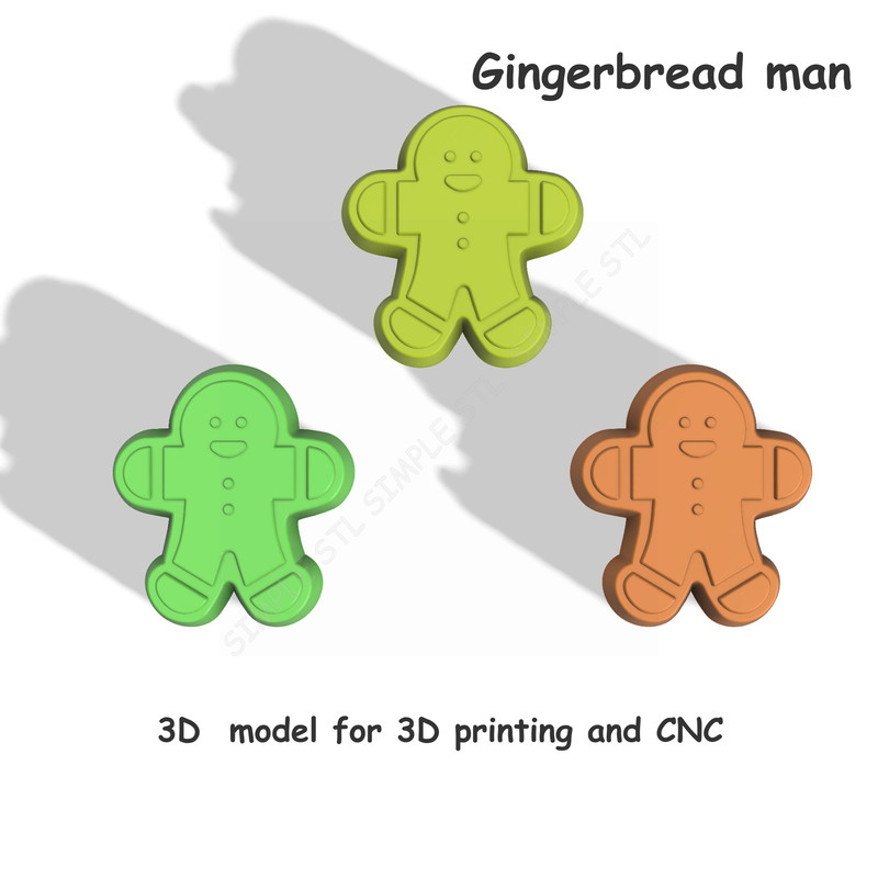 Gingerbread Man Stl FILE For Vacuum Forming And 3D Printing 1 2