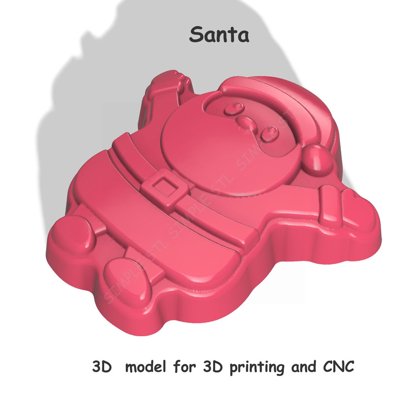 Santa Stl FILE For Vacuum Forming And 3D Printing 1