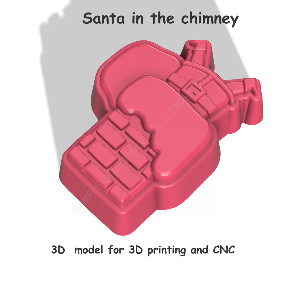Santa In The Chimney Stl FILE For Vacuum Forming And 3D Printing 2 1