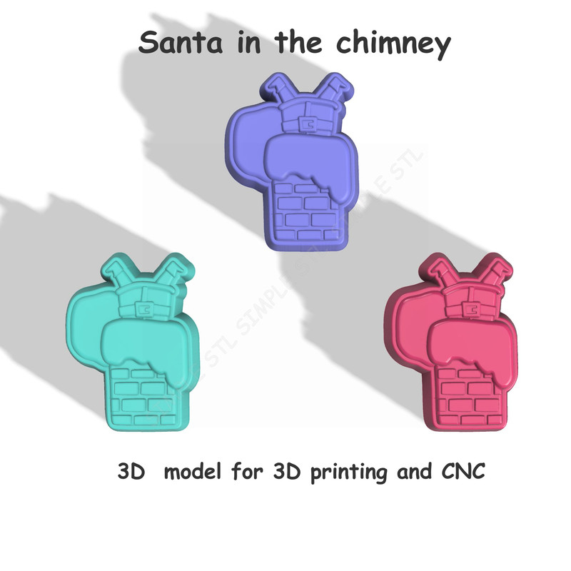 Santa In The Chimney Stl FILE For Vacuum Forming And 3D Printing 2 2