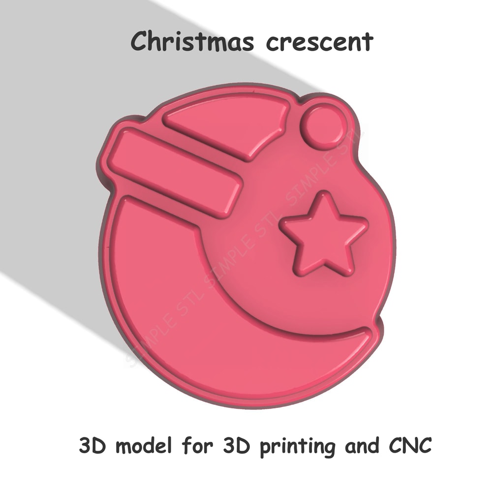 Christmas Crescent Stl FILE For Vacuum Forming And 3D Printing 0