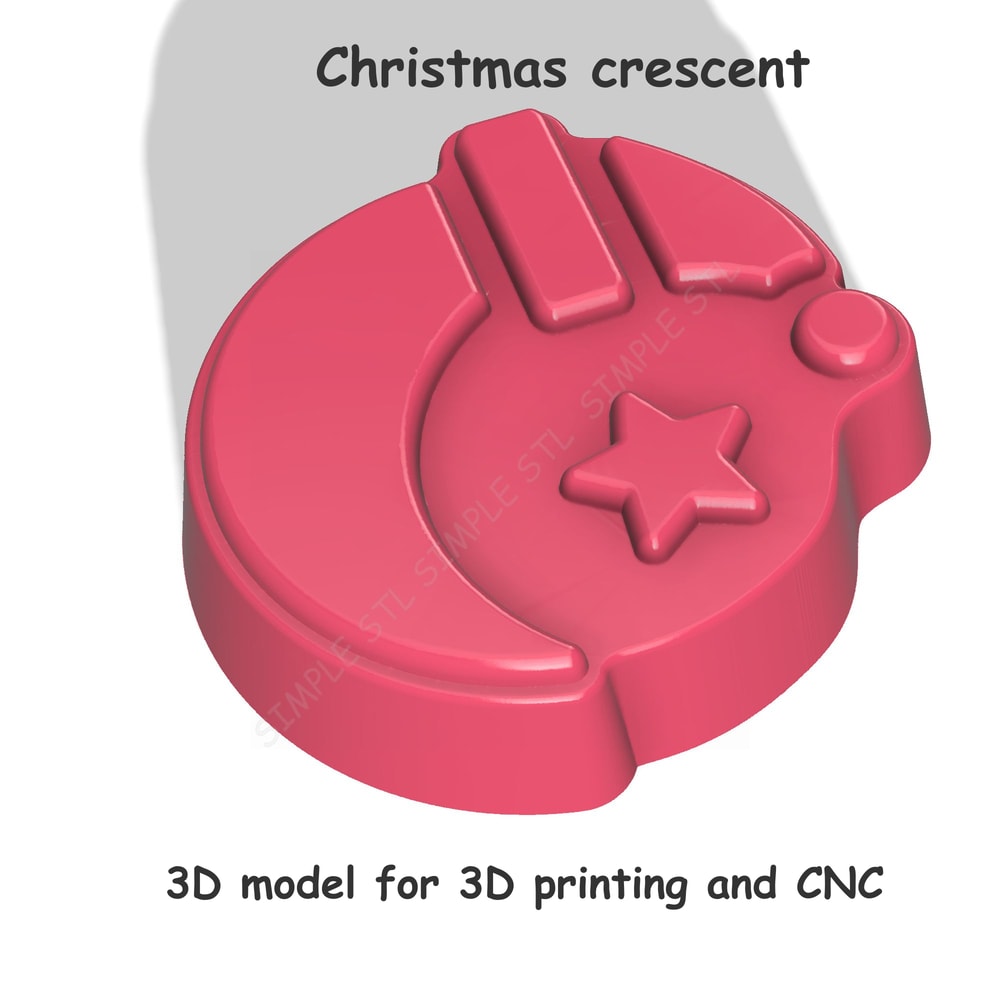Christmas Crescent Stl FILE For Vacuum Forming And 3D Printing 1