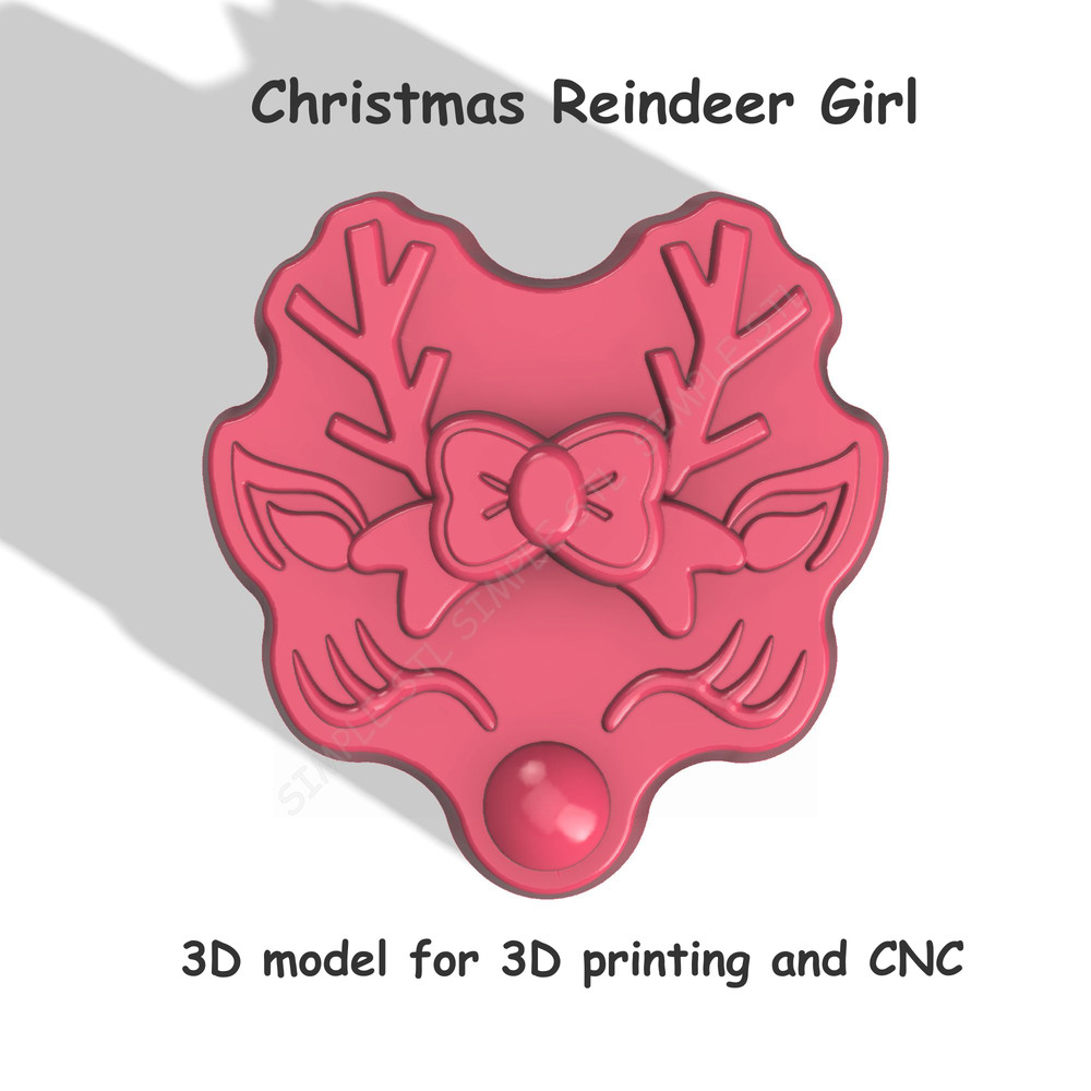 Christmas Reindeer Girl Stl FILE For Vacuum Forming And 3D Printing 0