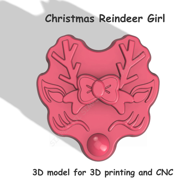 Christmas Reindeer Girl Stl FILE For Vacuum Forming And 3D Printing 0