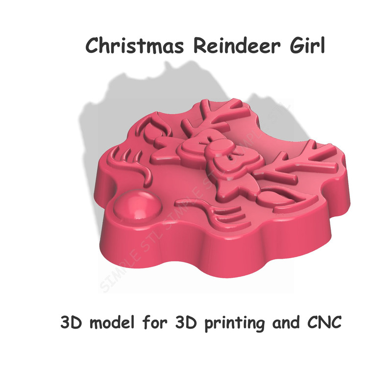 Christmas Reindeer Girl Stl FILE For Vacuum Forming And 3D Printing 1