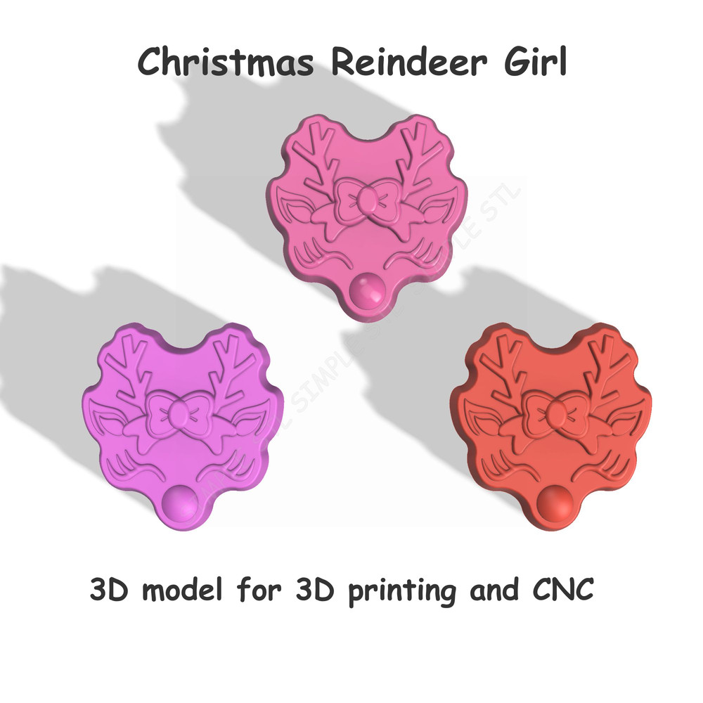 Christmas Reindeer Girl Stl FILE For Vacuum Forming And 3D Printing 2