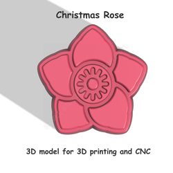christmas rose stl file for vacuum forming and 3d printing