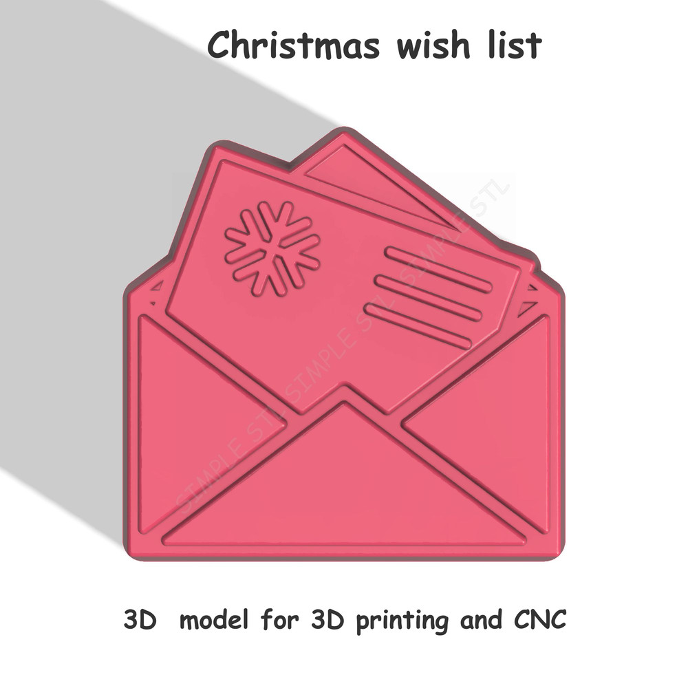 Christmas Wish List Stl FILE For Vacuum Forming And 3D Printing 0