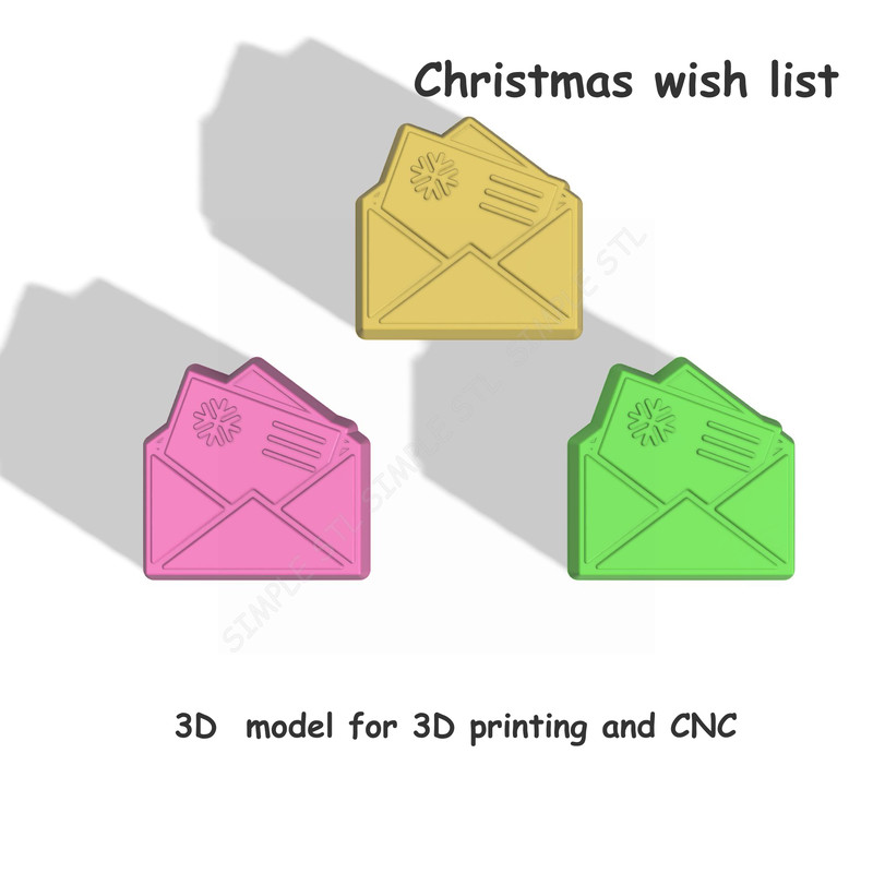Christmas Wish List Stl FILE For Vacuum Forming And 3D Printing 2