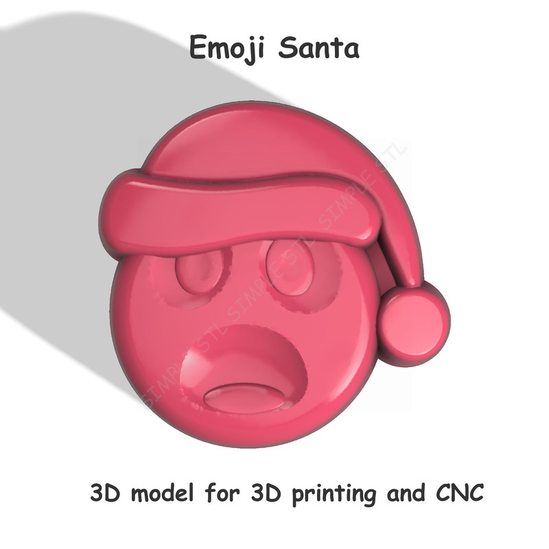 Emoji Santa Stl FILE For Vacuum Forming And 3D Printing 0