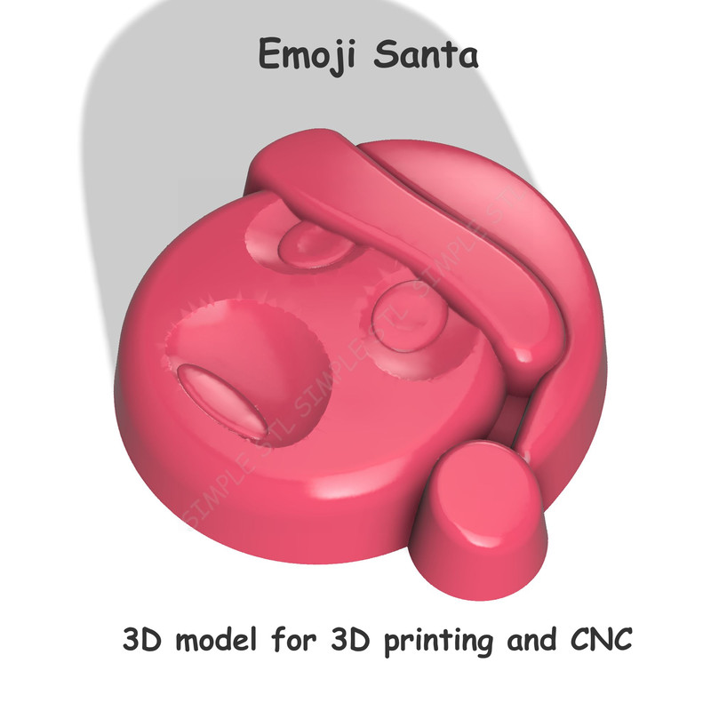 Emoji Santa Stl FILE For Vacuum Forming And 3D Printing 1