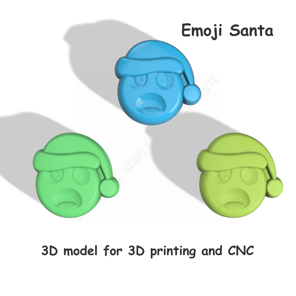 Emoji Santa Stl FILE For Vacuum Forming And 3D Printing 2