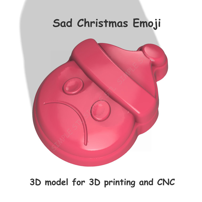 Sad Christmas Emoji Stl FILE For Vacuum Forming And 3D Printing 1