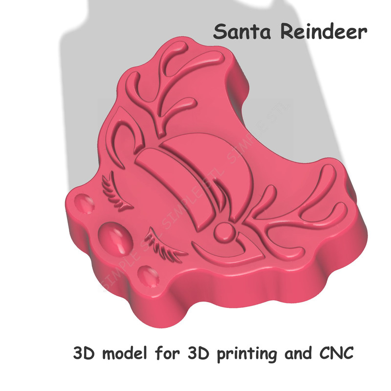 Santa Reindeer Stl FILE For Vacuum Forming And 3D Printing 1