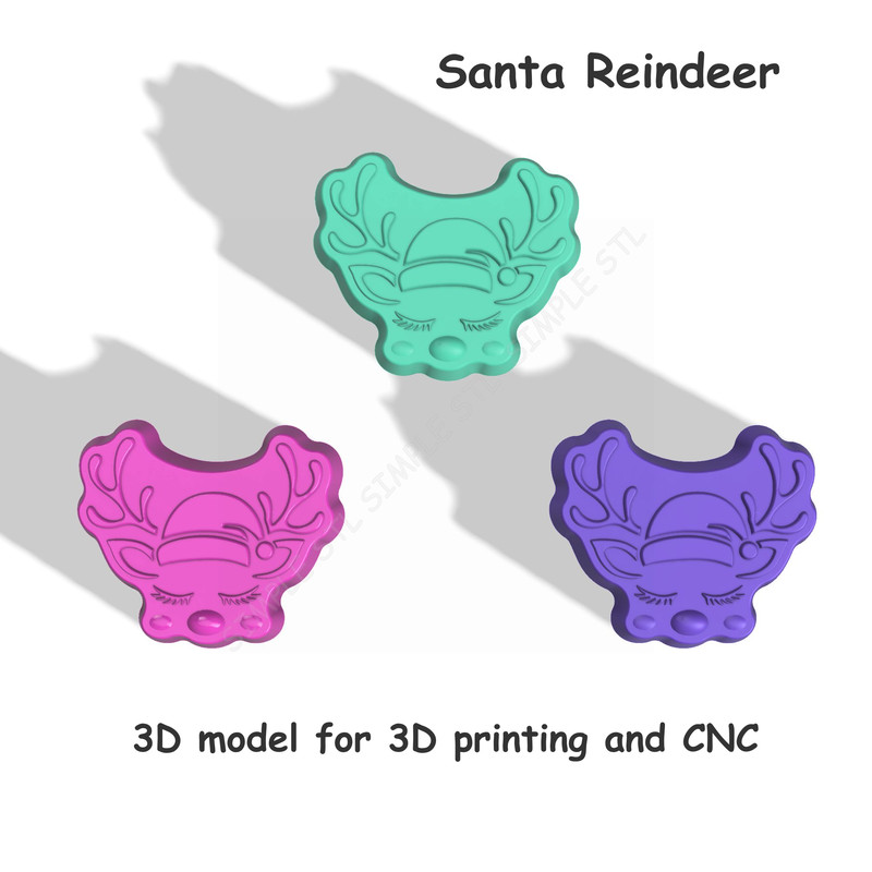 Santa Reindeer Stl FILE For Vacuum Forming And 3D Printing 2