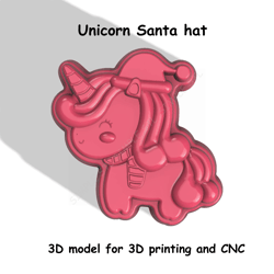 unicorn santa hat stl file for vacuum forming and 3d printing