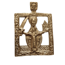 St Nicholas of Mozhaysk | brass icon | copy of an ancien icon 19 c. | Orthodox store