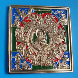 Unburnt Bush icon | Mother of God | brass icon colorful enamel | copy of an ancien icon 19 c. | Orthodox store
