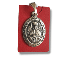 St Olga of Kiev icon medallion | handmade silver plated pendant