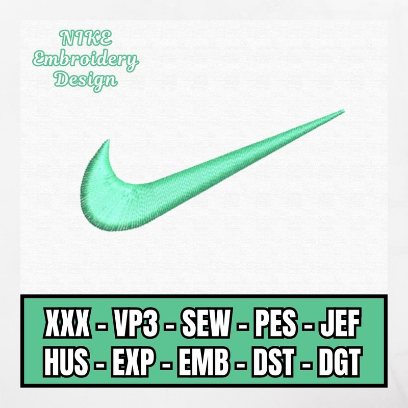Nike Embroidery Design  Nike Swoosh Basic  Nike Embroidery Pattern  Design PES DST VP3 Format 0